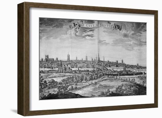 The City of Bristol (With Key), 1717 (Engraving)-Johannes Kip-Framed Giclee Print