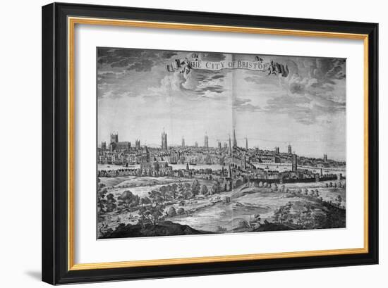 The City of Bristol (With Key), 1717 (Engraving)-Johannes Kip-Framed Giclee Print