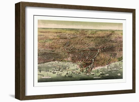 The City of Chicago, Circa 1892, USA, America-Currier & Ives-Framed Giclee Print