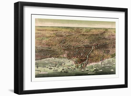 The City of Chicago, Circa 1892, USA, America-Currier & Ives-Framed Giclee Print