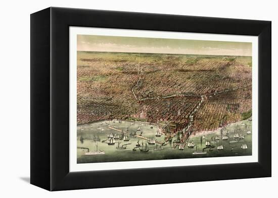 The City of Chicago, Circa 1892, USA, America-Currier & Ives-Framed Premier Image Canvas