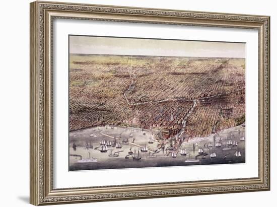 The City of Chicago-Currier & Ives-Framed Giclee Print