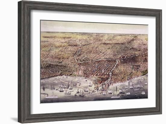 The City of Chicago-Currier & Ives-Framed Giclee Print