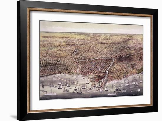 The City of Chicago-Currier & Ives-Framed Giclee Print