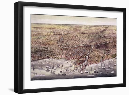 The City of Chicago-Currier & Ives-Framed Giclee Print