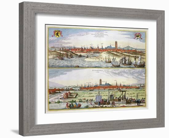 The City of Dunkirk During the Spanish Occupation, Published in Amsterdam, 1649-Joan Blaeu-Framed Giclee Print