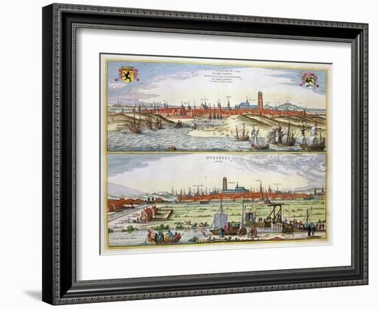 The City of Dunkirk During the Spanish Occupation, Published in Amsterdam, 1649-Joan Blaeu-Framed Giclee Print