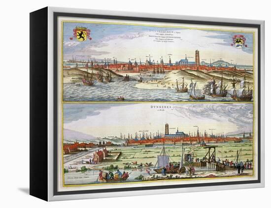 The City of Dunkirk During the Spanish Occupation, Published in Amsterdam, 1649-Joan Blaeu-Framed Premier Image Canvas