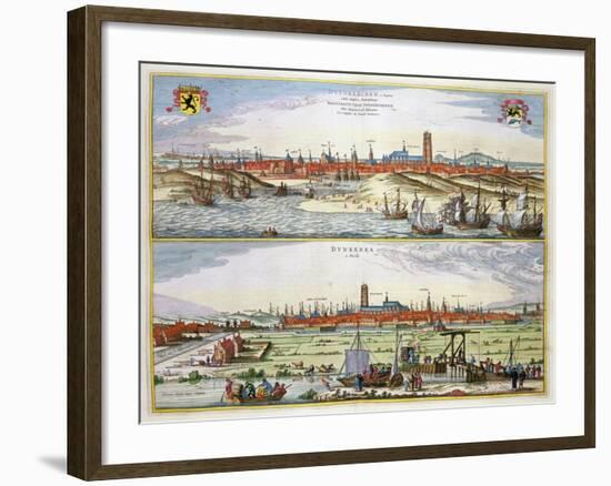 The City of Dunkirk During the Spanish Occupation, Published in Amsterdam, 1649-Joan Blaeu-Framed Giclee Print