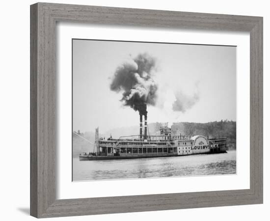 The 'City of Louisville' Steamboat on the Ohio River, C.1870-American Photographer-Framed Giclee Print