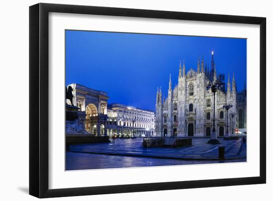 The City of Milan, the Huge Duomo Cathedral and the Centre of the City-David Churchill-Framed Photographic Print