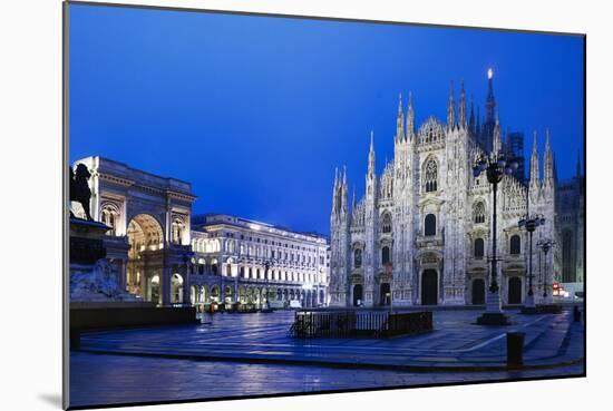 The City of Milan, the Huge Duomo Cathedral and the Centre of the City-David Churchill-Mounted Photographic Print
