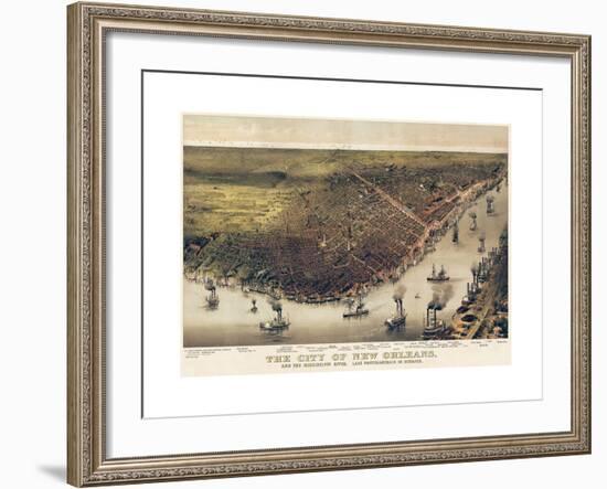 The City of New Orleans, Louisiana, 1885-Currier & Ives-Framed Giclee Print