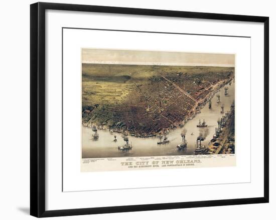 The City of New Orleans, Louisiana, 1885-Currier & Ives-Framed Giclee Print