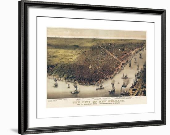 The City of New Orleans, Louisiana, 1885-Currier & Ives-Framed Giclee Print