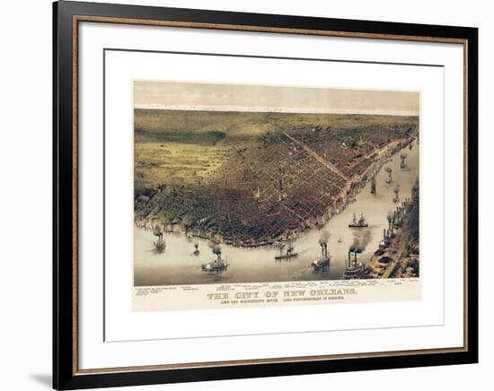 The City of New Orleans, Louisiana, 1885-Currier & Ives-Framed Giclee Print