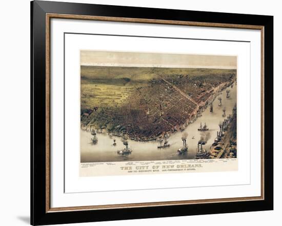 The City of New Orleans, Louisiana, 1885-Currier & Ives-Framed Giclee Print