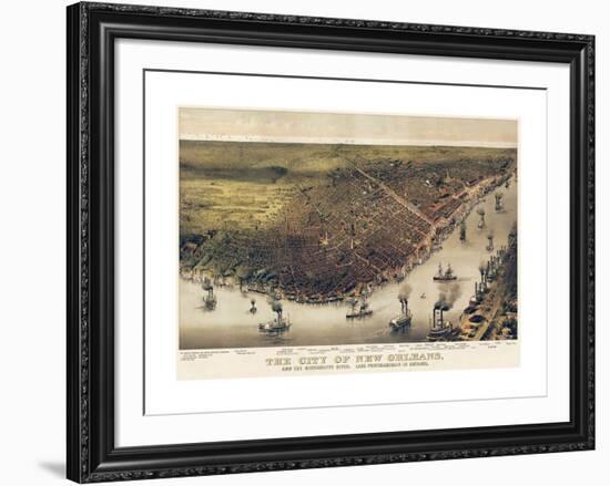 The City of New Orleans, Louisiana, 1885-Currier & Ives-Framed Giclee Print