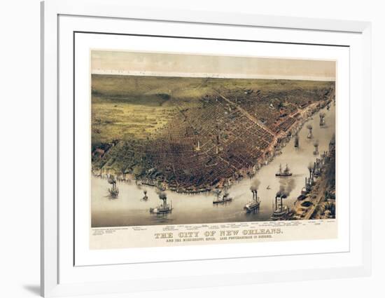 The City of New Orleans, Louisiana, 1885-Currier & Ives-Framed Giclee Print