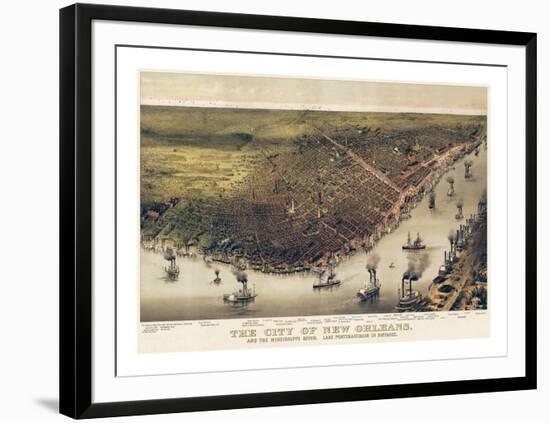 The City of New Orleans, Louisiana, 1885-Currier & Ives-Framed Giclee Print