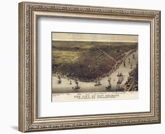 The City of New Orleans, Louisiana, 1885-Currier & Ives-Framed Art Print