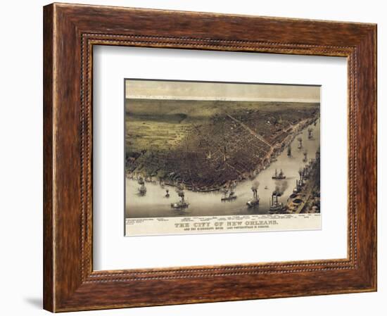 The City of New Orleans, Louisiana, 1885-Currier & Ives-Framed Art Print