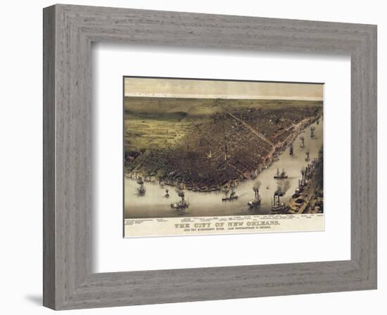 The City of New Orleans, Louisiana, 1885-Currier & Ives-Framed Art Print