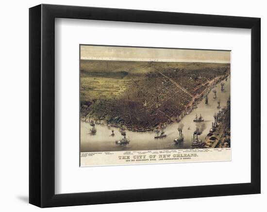 The City of New Orleans, Louisiana, 1885-Currier & Ives-Framed Art Print