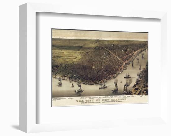 The City of New Orleans, Louisiana, 1885-Currier & Ives-Framed Art Print