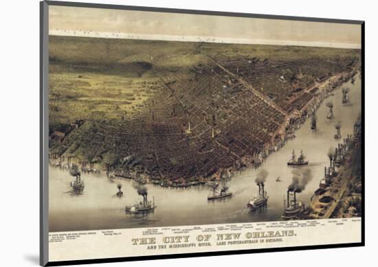 The City of New Orleans, Louisiana, 1885-Currier & Ives-Mounted Art Print