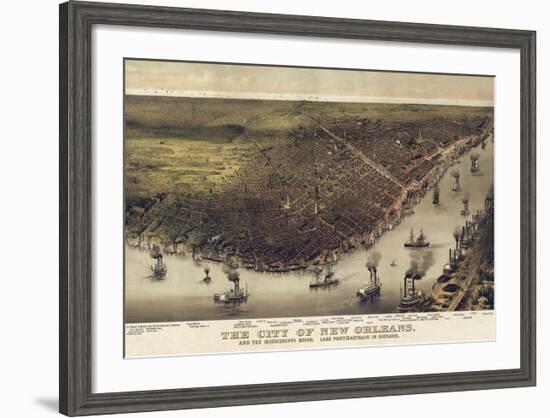 The City of New Orleans, Louisiana, 1885-Currier & Ives-Framed Art Print