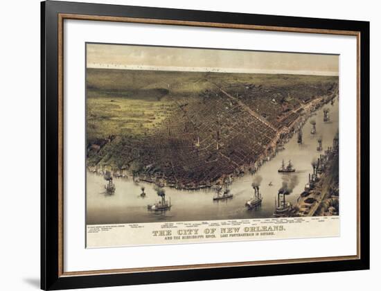 The City of New Orleans, Louisiana, 1885-Currier & Ives-Framed Art Print