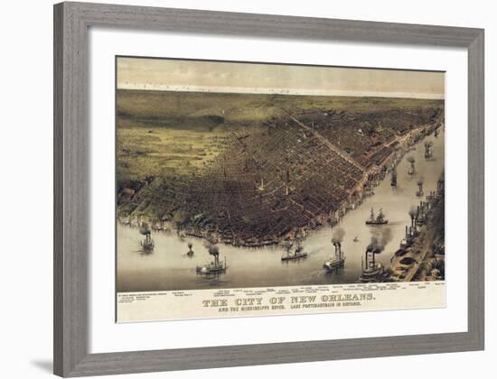 The City of New Orleans, Louisiana, 1885-Currier & Ives-Framed Art Print