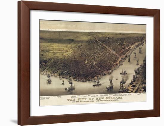 The City of New Orleans, Louisiana, 1885-Currier & Ives-Framed Art Print