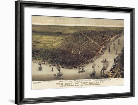 The City of New Orleans, Louisiana, 1885-Currier & Ives-Framed Art Print