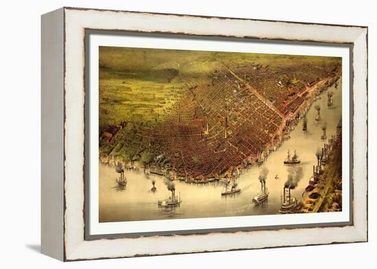 The City of New Orleans-Currier & Ives-Framed Premier Image Canvas