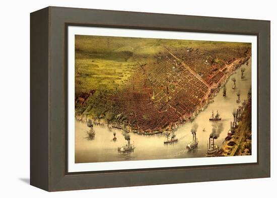 The City of New Orleans-Currier & Ives-Framed Premier Image Canvas