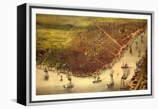 The City of New Orleans-Currier & Ives-Framed Premier Image Canvas