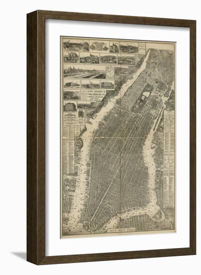 The City of New York Map, 1879-null-Framed Giclee Print