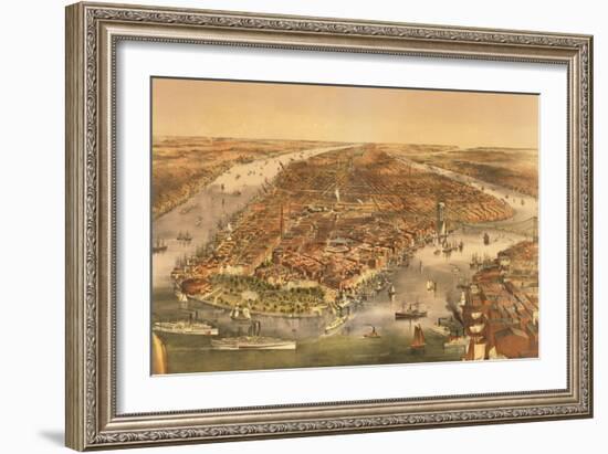 The City of New York, Published by Currier and Ives, 1870-American School-Framed Giclee Print