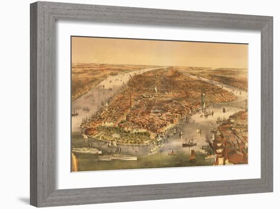 The City of New York, Published by Currier and Ives, 1870-American School-Framed Giclee Print