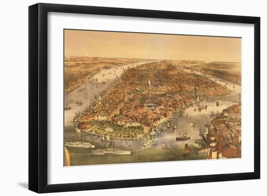 The City of New York, Published by Currier and Ives, 1870-American School-Framed Giclee Print