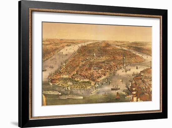 The City of New York, Published by Currier and Ives, 1870-American School-Framed Giclee Print
