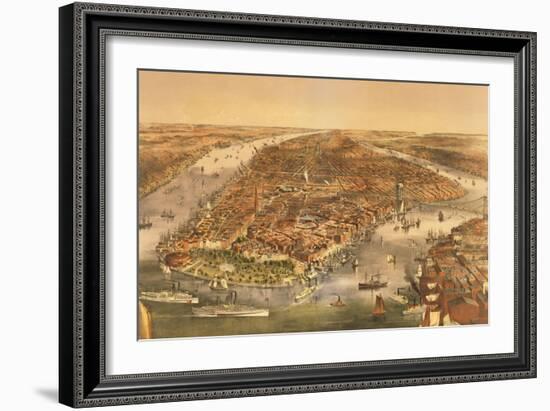 The City of New York, Published by Currier and Ives, 1870-American School-Framed Giclee Print
