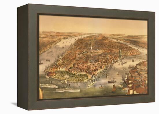 The City of New York, Published by Currier and Ives, 1870-American School-Framed Premier Image Canvas