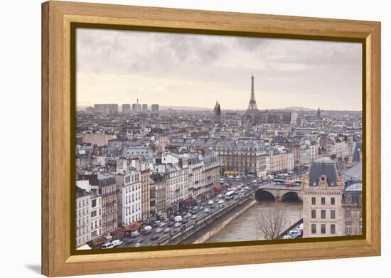 The City of Paris as Seen from Notre Dame Cathedral, Paris, France, Europe-Julian Elliott-Framed Premier Image Canvas