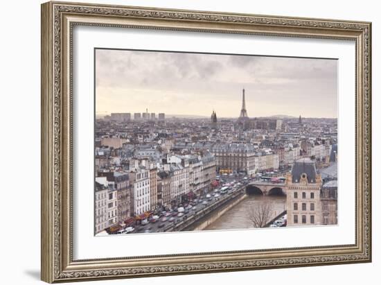 The City of Paris as Seen from Notre Dame Cathedral, Paris, France, Europe-Julian Elliott-Framed Photographic Print