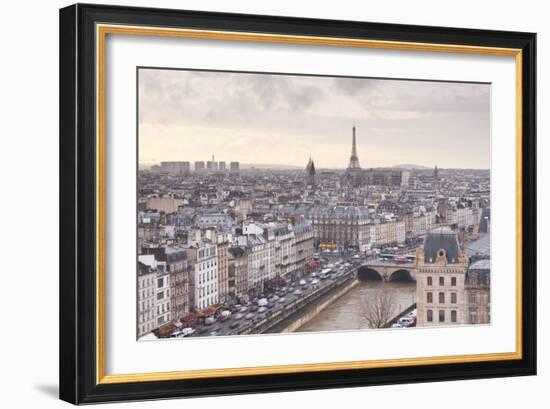 The City of Paris as Seen from Notre Dame Cathedral, Paris, France, Europe-Julian Elliott-Framed Photographic Print