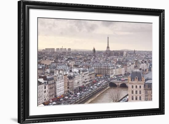 The City of Paris as Seen from Notre Dame Cathedral, Paris, France, Europe-Julian Elliott-Framed Photographic Print