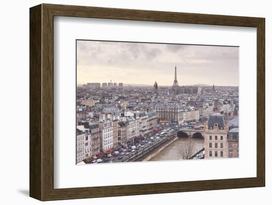 The City of Paris as Seen from Notre Dame Cathedral, Paris, France, Europe-Julian Elliott-Framed Photographic Print